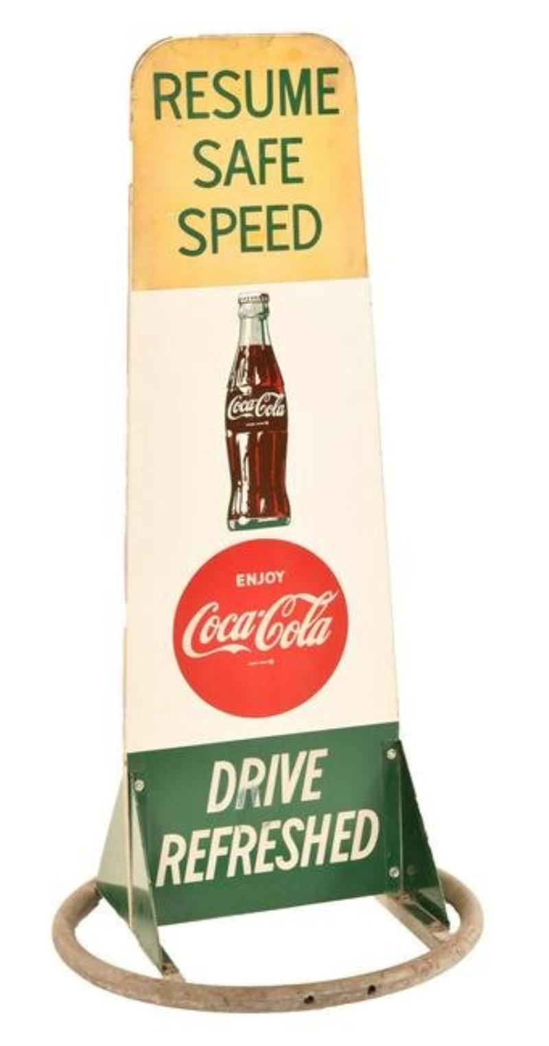 Coca-Cola "Slow School Zone" Wood Cross Sign