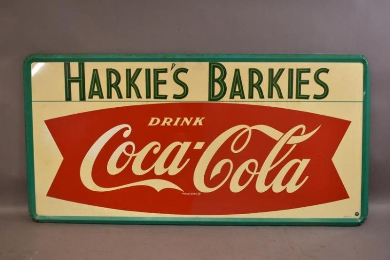 Drink Coca-Cola w/ Fish Tail Logo Metal Sign