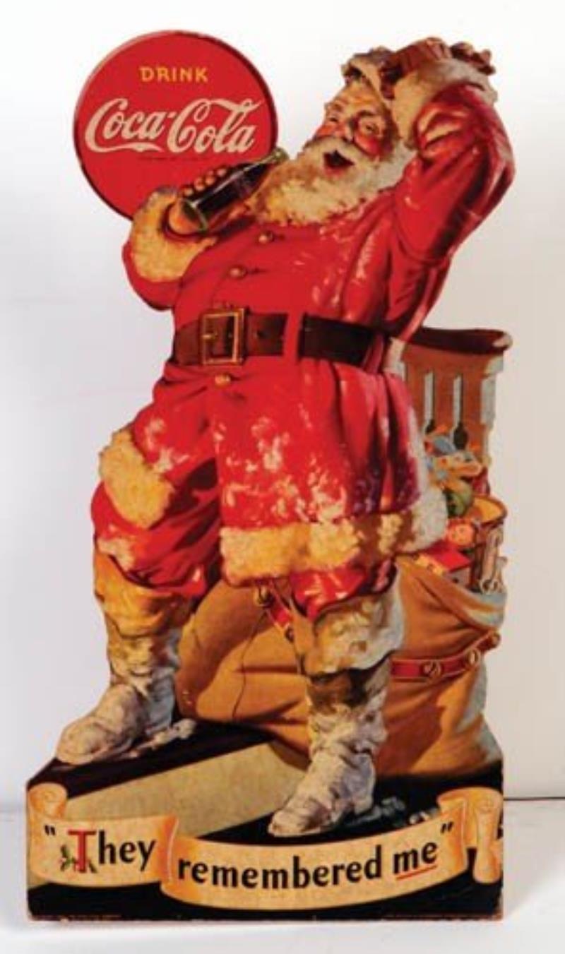 1942 Coca-Cola cardboard cutout easel back Santa