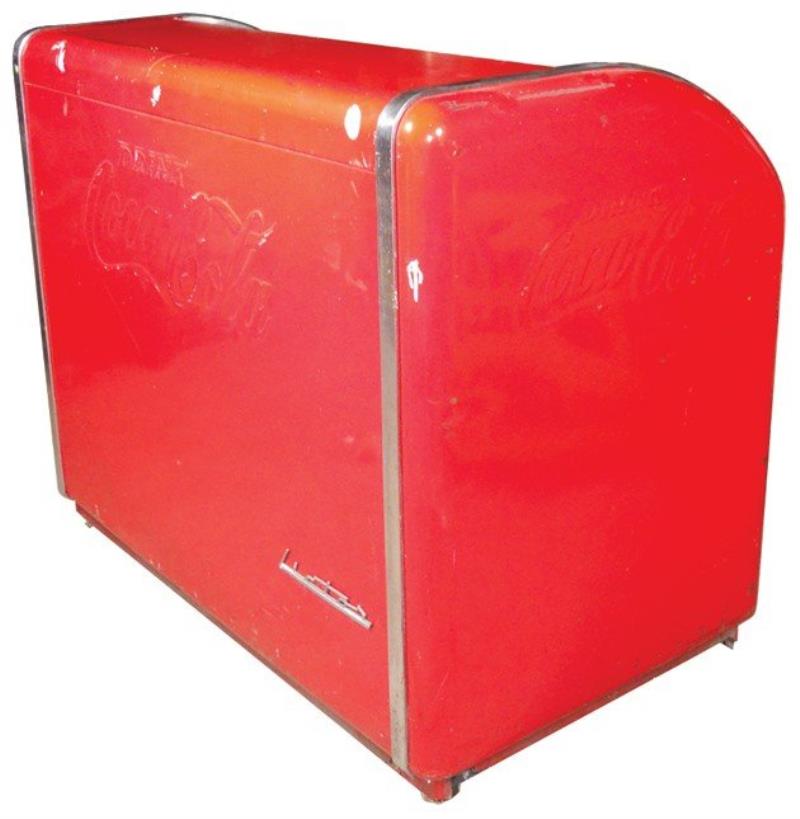Coca-Cola curved top bottle cooler w/2 doors, mfgd