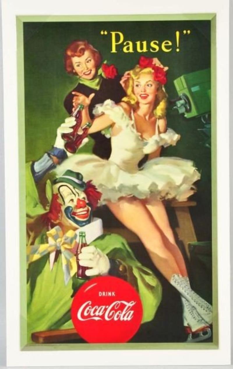 Cardboard Vertical Coca-Cola Poster.