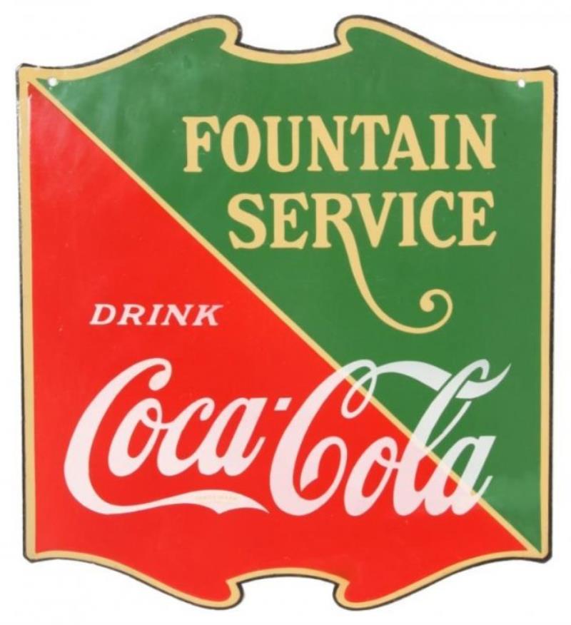 Coca-Cola Hanging 2 Sided Porcelain Sign