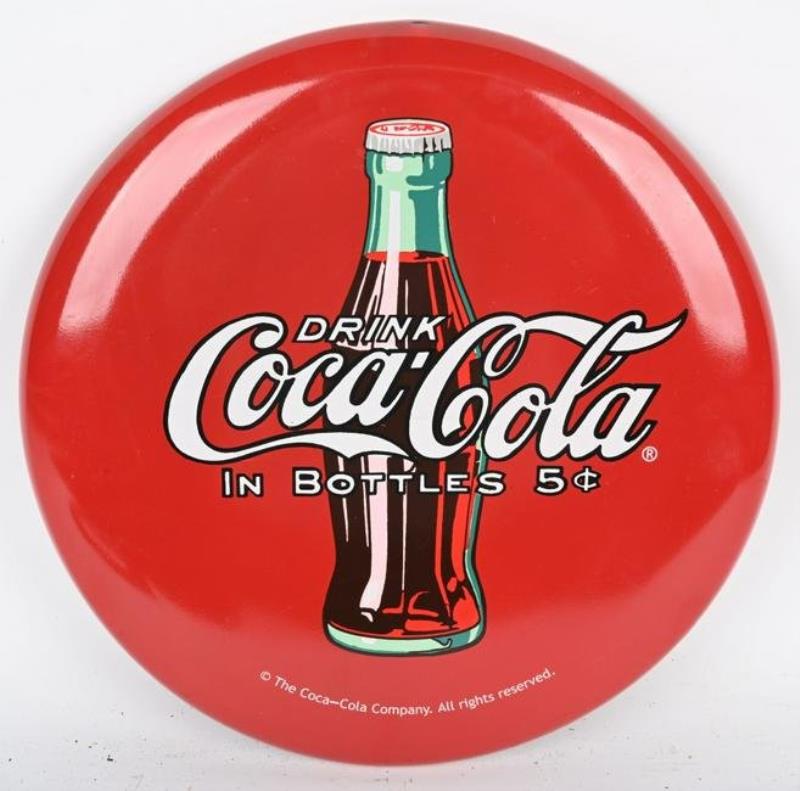 Coca Cola 16" Sprite Boy White Button Sign