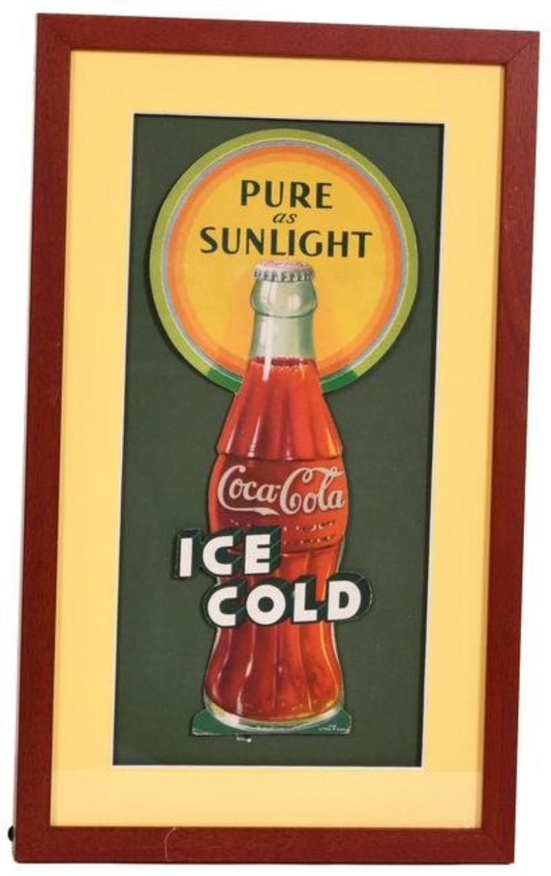Coca-Cola Ice Cold Bottle "Pure as Sunlight" Cardboard