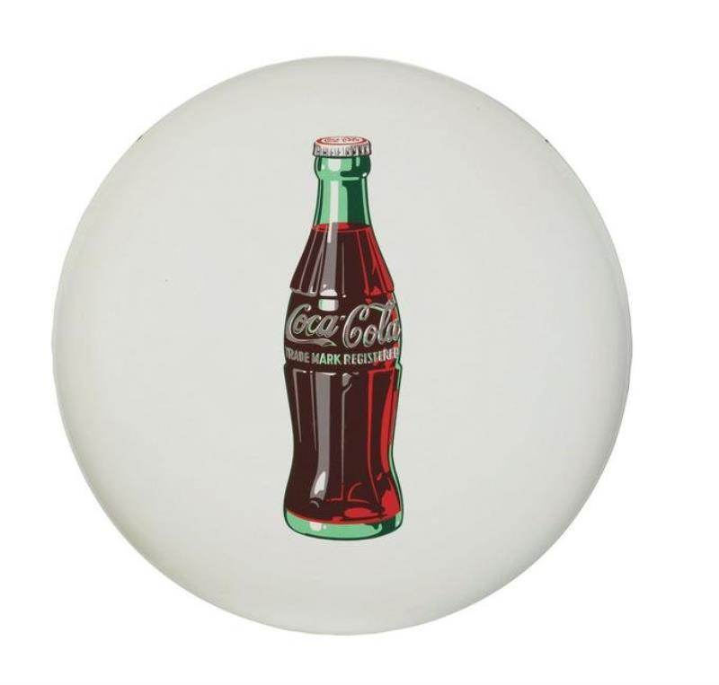 1950's Coca Cola Button Tin Sign Value & Price Guide