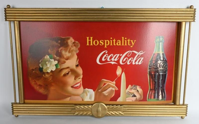 COCA COLA "HOSPITALITY" SIGN w/ FRAME