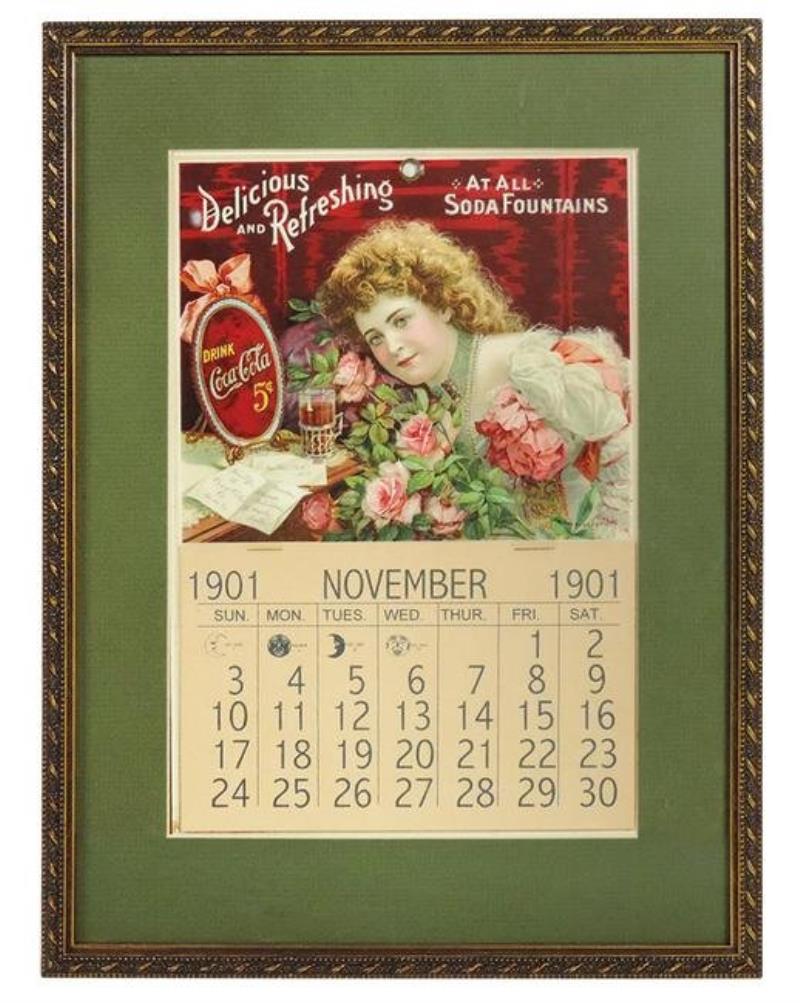 Coca-Cola Calendar, c1901, Hilda Clark enjoying her