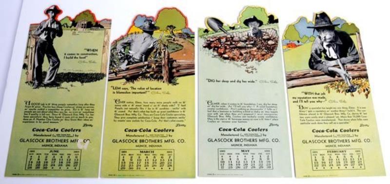 RARE 1931 SMALL COCA-COLA COOLER CALENDARS