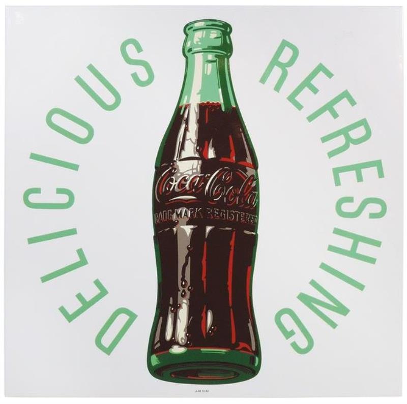 Coca-Cola Sign, "Delicious-Refreshing", porcelain