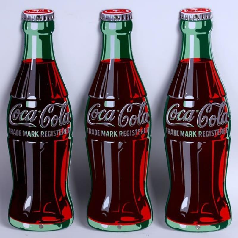 5 1950S COCACOLA PORCELAIN 16 INCH CUTOUT BOTTLES Value & Price Guide