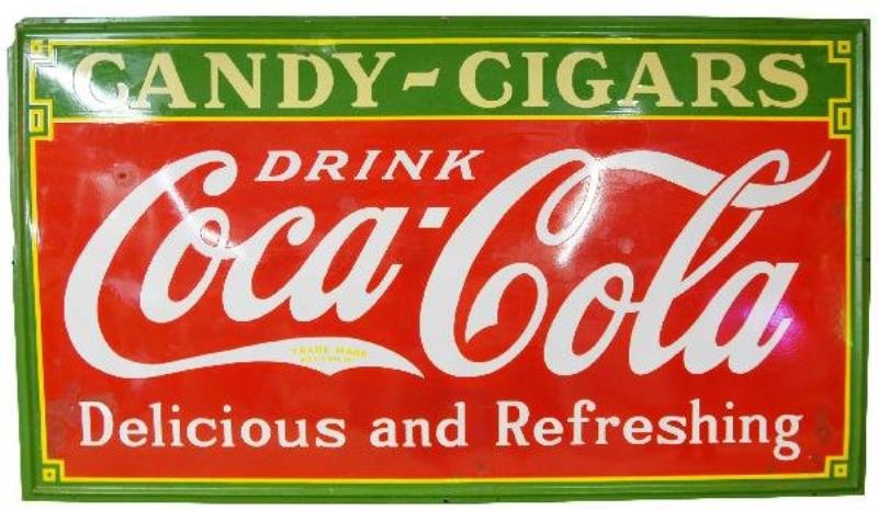 1934 Coca Cola Candy-Cigar Porcelain Sign