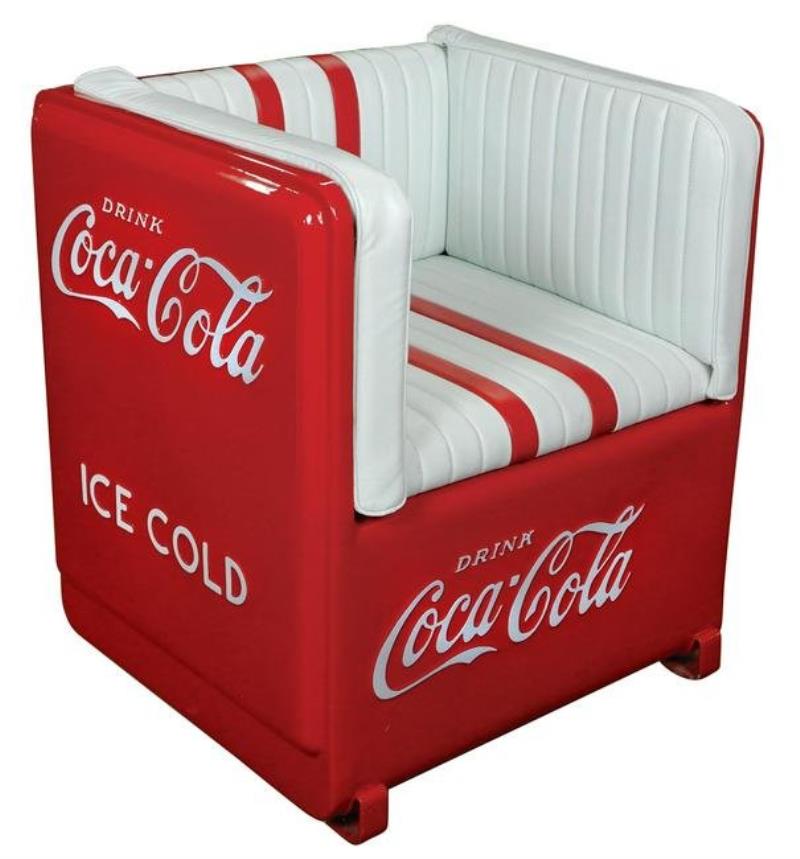 Coca-Cola cooler chair, made from a cooler w/ribbed