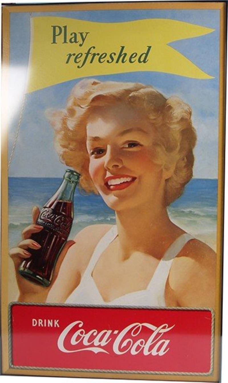 Large Drink Coca Cola Cardboard Advertisement Sign
