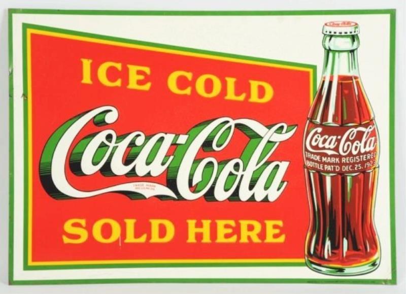 1933 Embossed Tin Coca-Cola Sign