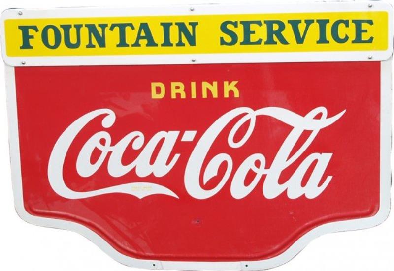 Large Outdoor Drink Coca Cola Double Sided Porcela