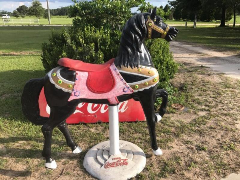 Large Cast Aluminum Coca Cola Horse