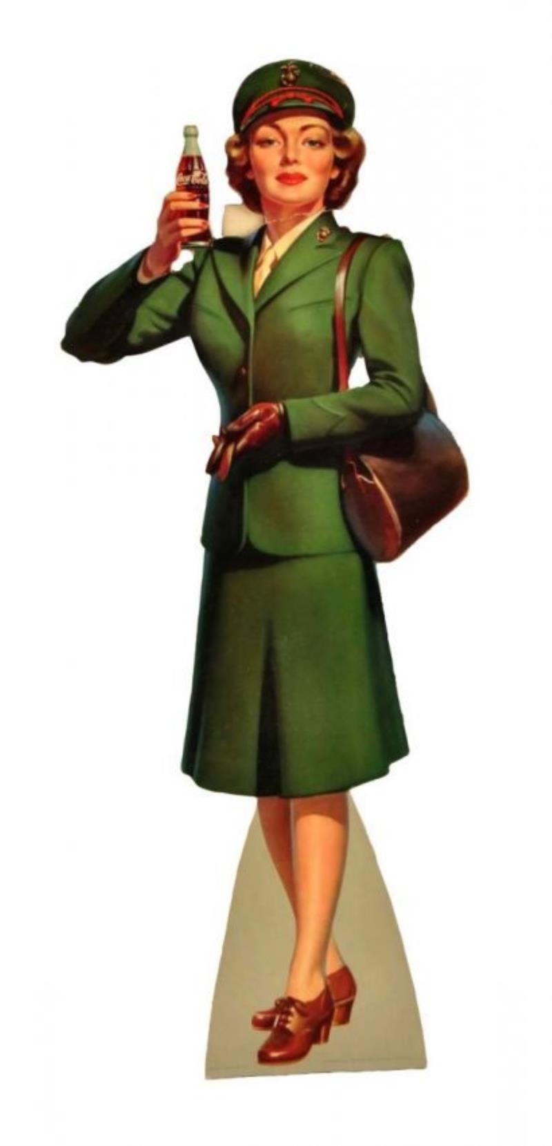 1943 Coca - Cola Marines Girl Cutout.