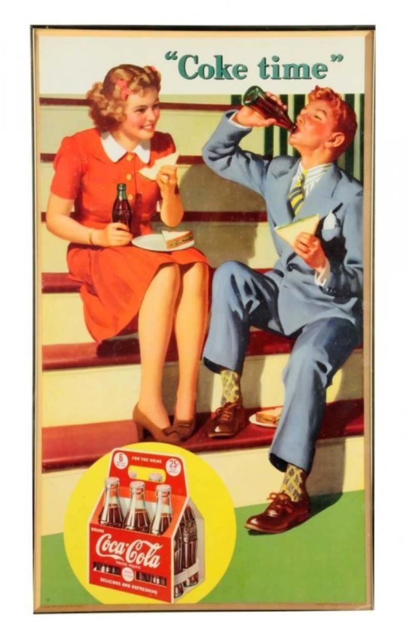 1943 Coca - Cola Small Cardboard Poster.