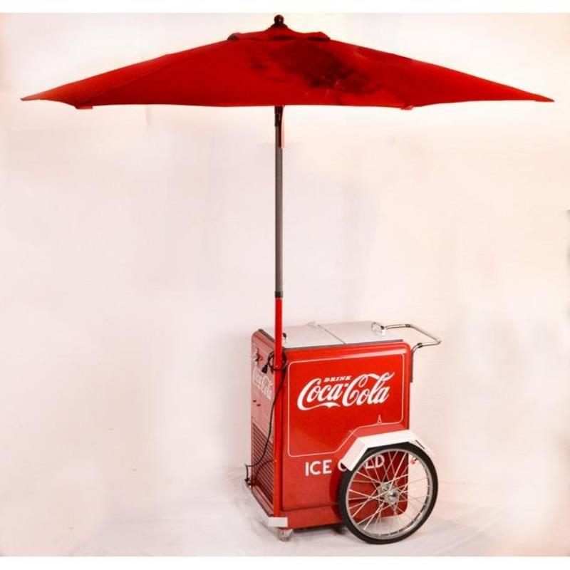 Coca-Cola Vendor Push Cart w/Umbrella