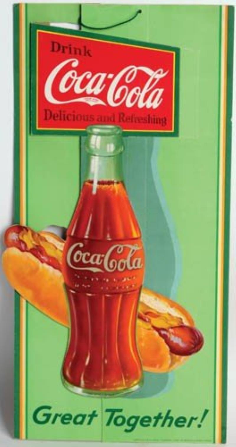 1932 Coca-Cola cardboard cutout 3-D hanging sign