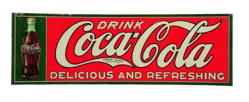 1926 Embossed Tin Coca-Cola Bottle Sign Value & Price Guide