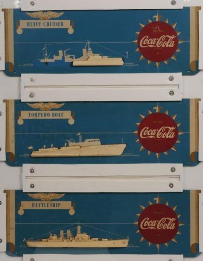 1940'S COCA-COLA KAY DISPLAYS WAR SHIPS
