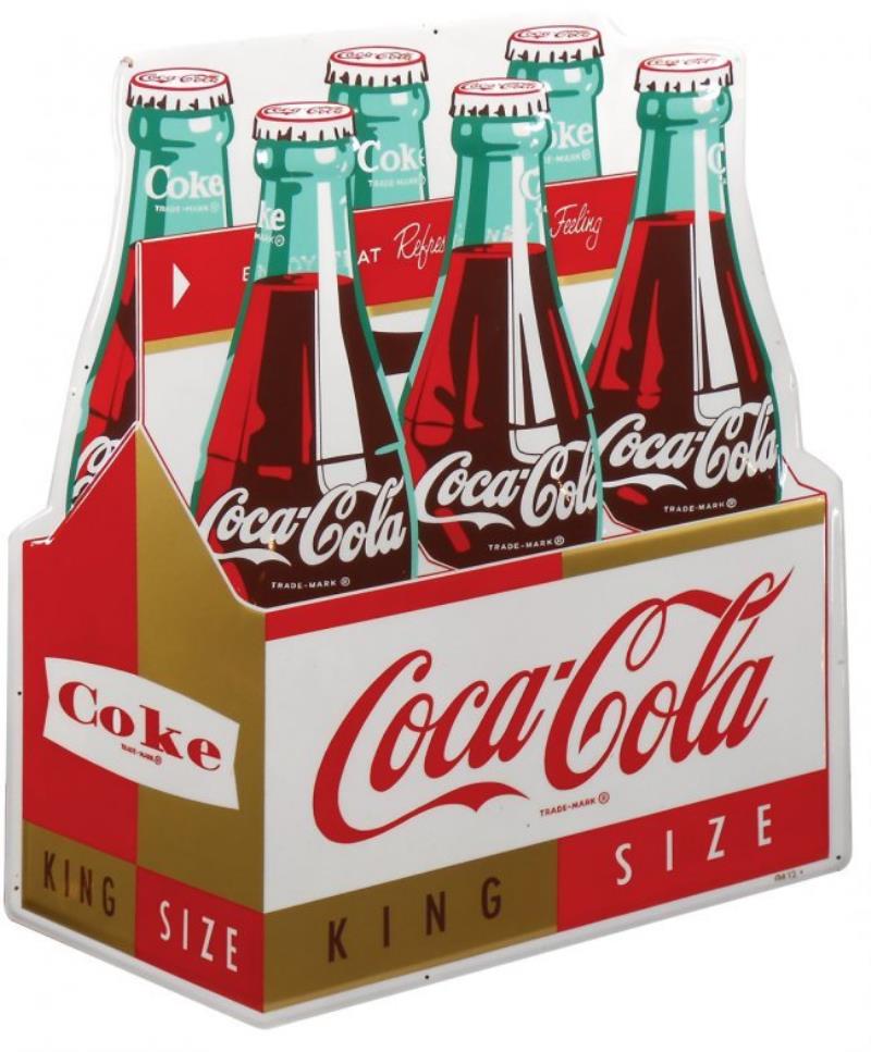 Coca-Cola diecut metal sign, "Coca-Cola King Size"