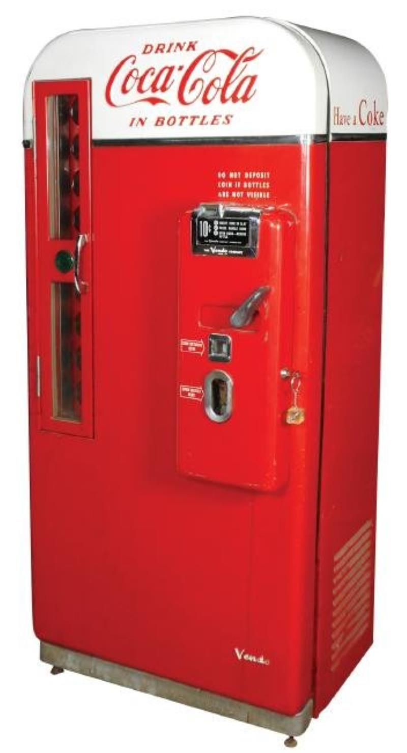 Coca-Cola machine, Vendo 81B, c1950's, missing inside