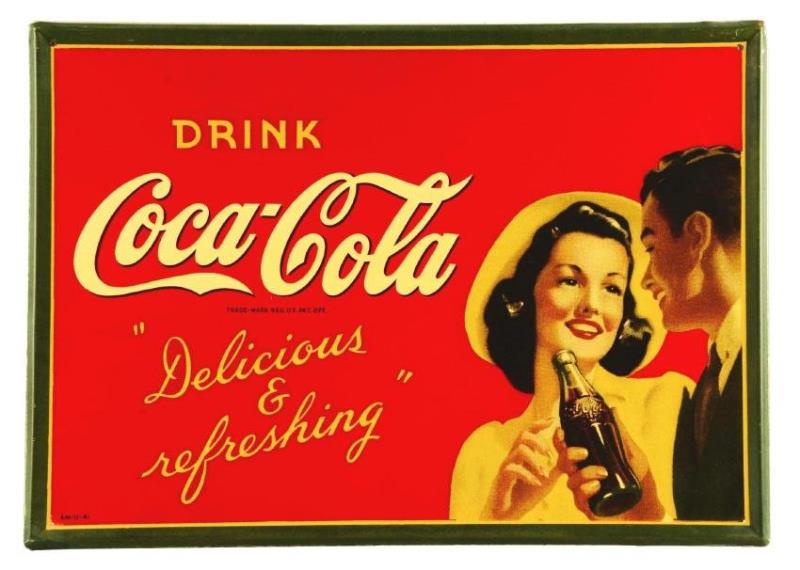 Coca-Cola Self Framed Tin Advertising Sign.