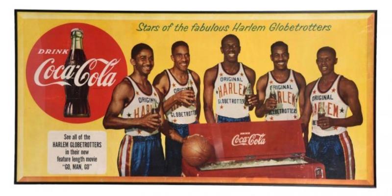 1953 Coca-Cola Globetrotters Paper Sign