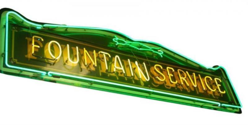 Original Neon "Fountain Service" Coke Sign