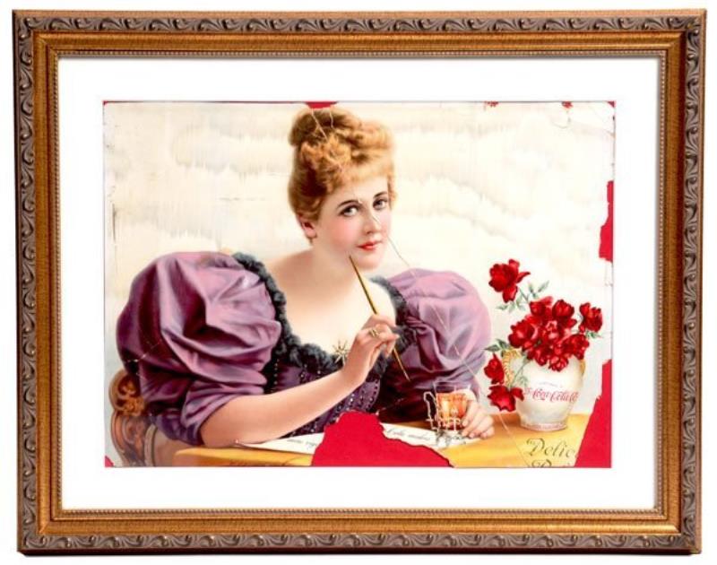 CIRCA 1899 COCA-COLA PAPER POSTER REMNANT