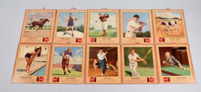 1947 Coca - Cola Sports Festoon Hangers Sign Set