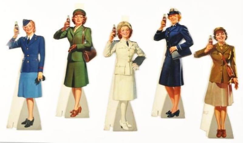 Full Set of 1943 Coca-Cola Military Girl Cutouts.