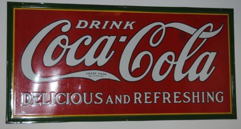1930'S COCA-COLA LARGE PORCELAIN SIGN