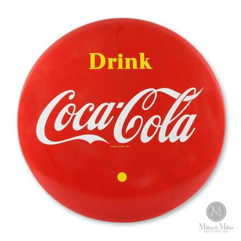 Coca-Cola 4' Porcelain Button Sign
