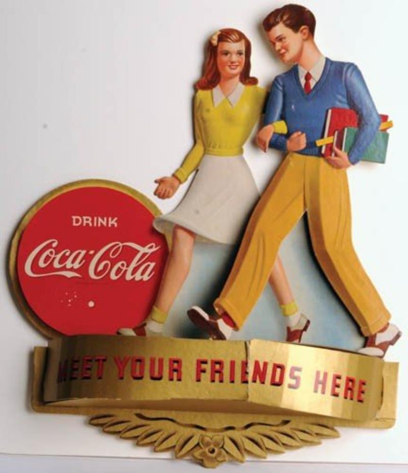 1944 COCA-COLA CARDBOARD CUTOUT 3-D DISPLAY