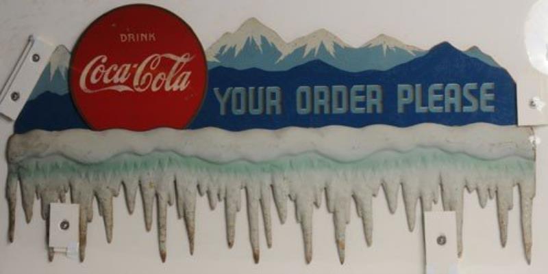 1930'S PLYWOOD AND METAL COCA-COLA FESTOON
