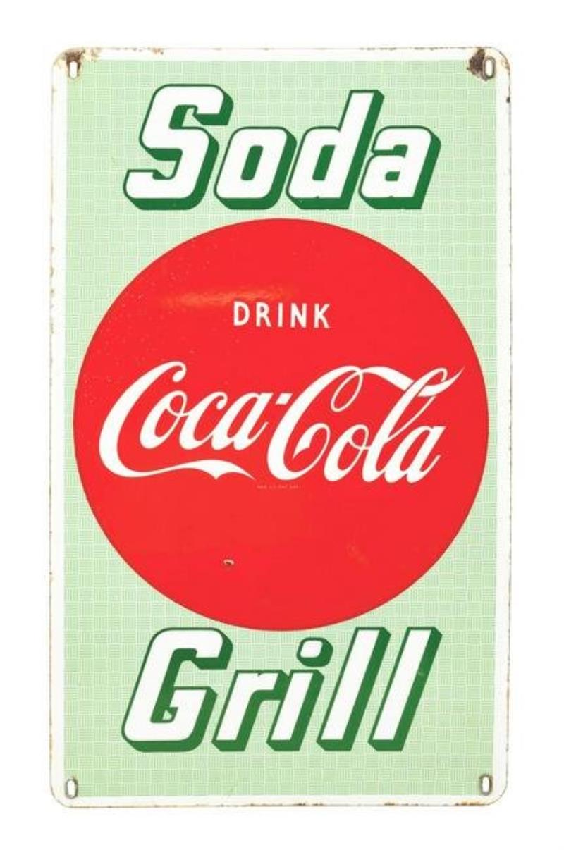 1950's Coca-cola Soda & Grill Porcelain Sign Value & Price Guide