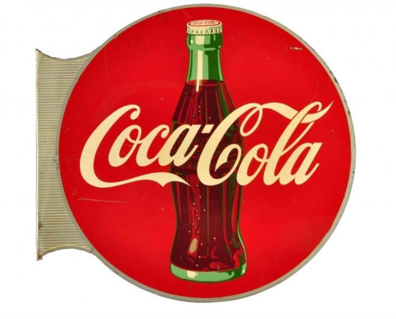 1940's - 50's Rare Coca - Cola Tin Flange