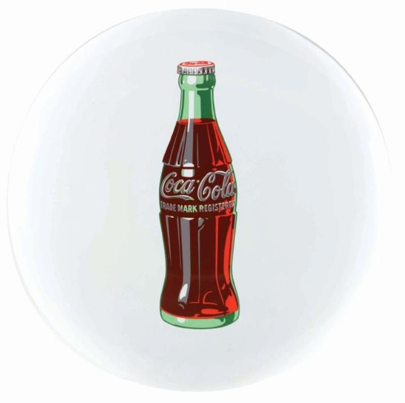 White Porcelain Coca-Cola Button Sign