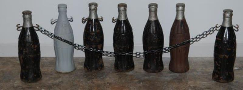 7 COCA-COLA CAST IRON BOTTLE COLUMN TOPPERS