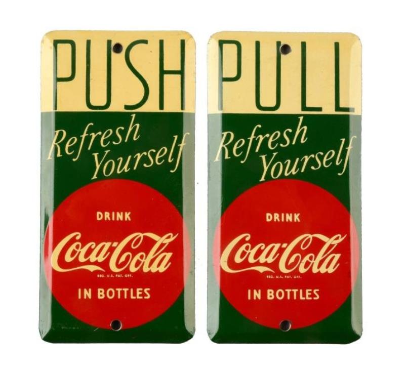 Coca - Cola Tin Door Pushes
