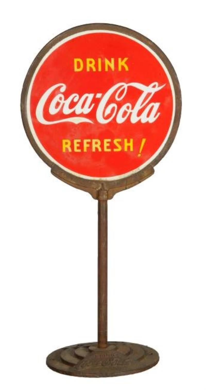 Drink Coca-Cola Porcelain Curb Sign