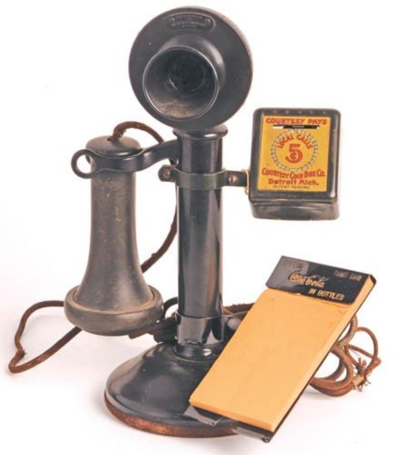 1920's Coca-Cola Notepad Holder - Candlestick Phone