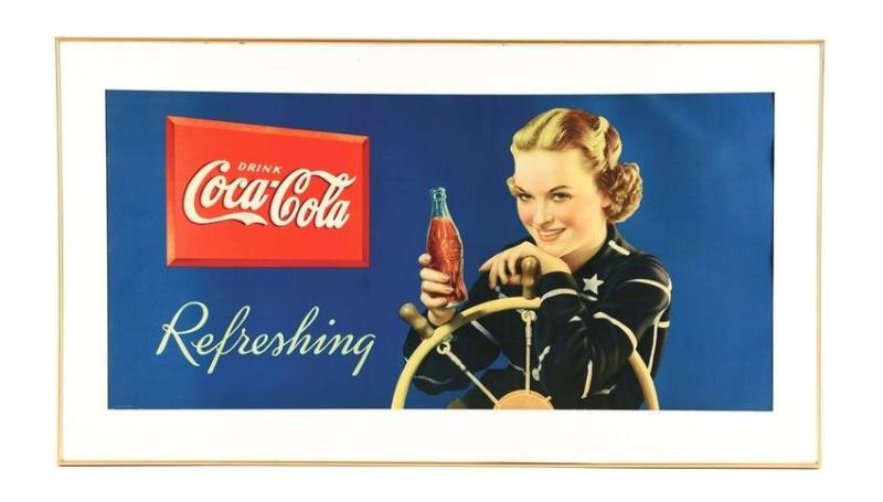 1936 COCA-COLA SAILOR GIRL POSTER.