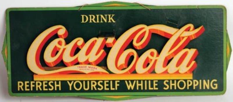 1933 COCA-COLA CARDBOARD CUTOUT 3-D HANGING SIGN