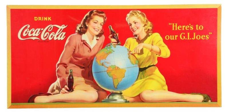 Large Coca-Cola G.I. Joes Cardboard Advertising Sign.