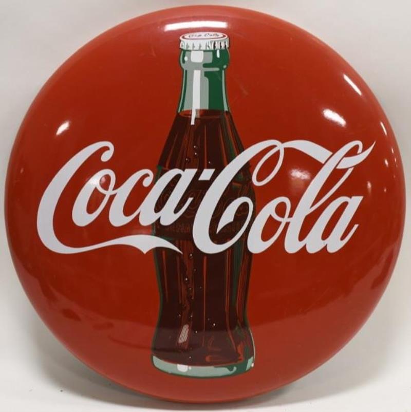 24" SSP Coca-Cola Bottle Button Convex Adv Sign