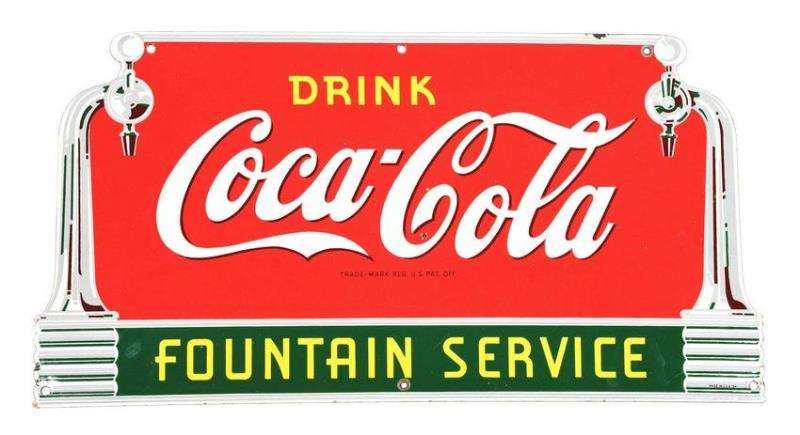 DRINK COCA-COLA FOUNTAIN SIGN